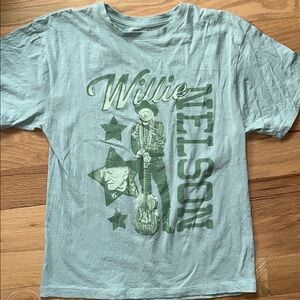 Zion Rootswear Willie Nelson pale green short sleeved cotton T-shirt, size XXS